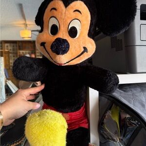 Vintage Mickey Mouse park Black and Yellow Plush Toy